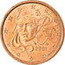 France, 5 Euro Cent, 2001, TTB, Copper Plated Steel, Gadoury:3, KM:1284