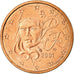Francja, 2 Euro Cent, 2001, Paris, EF(40-45), Miedź platerowana stalą