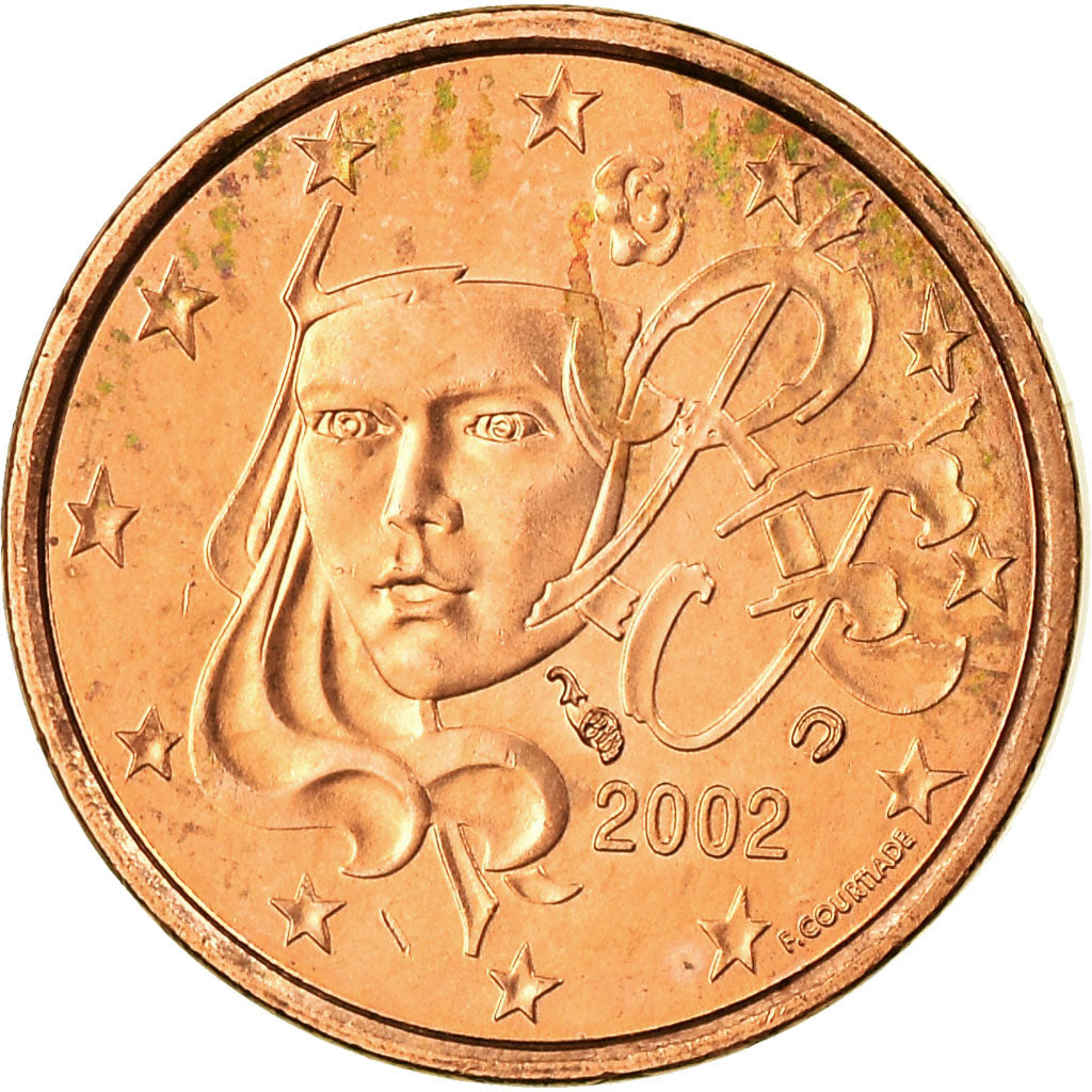 France, Euro Cent, 2002, AU(55-58), Copper Plated Steel, Gadoury:1, KM:1282