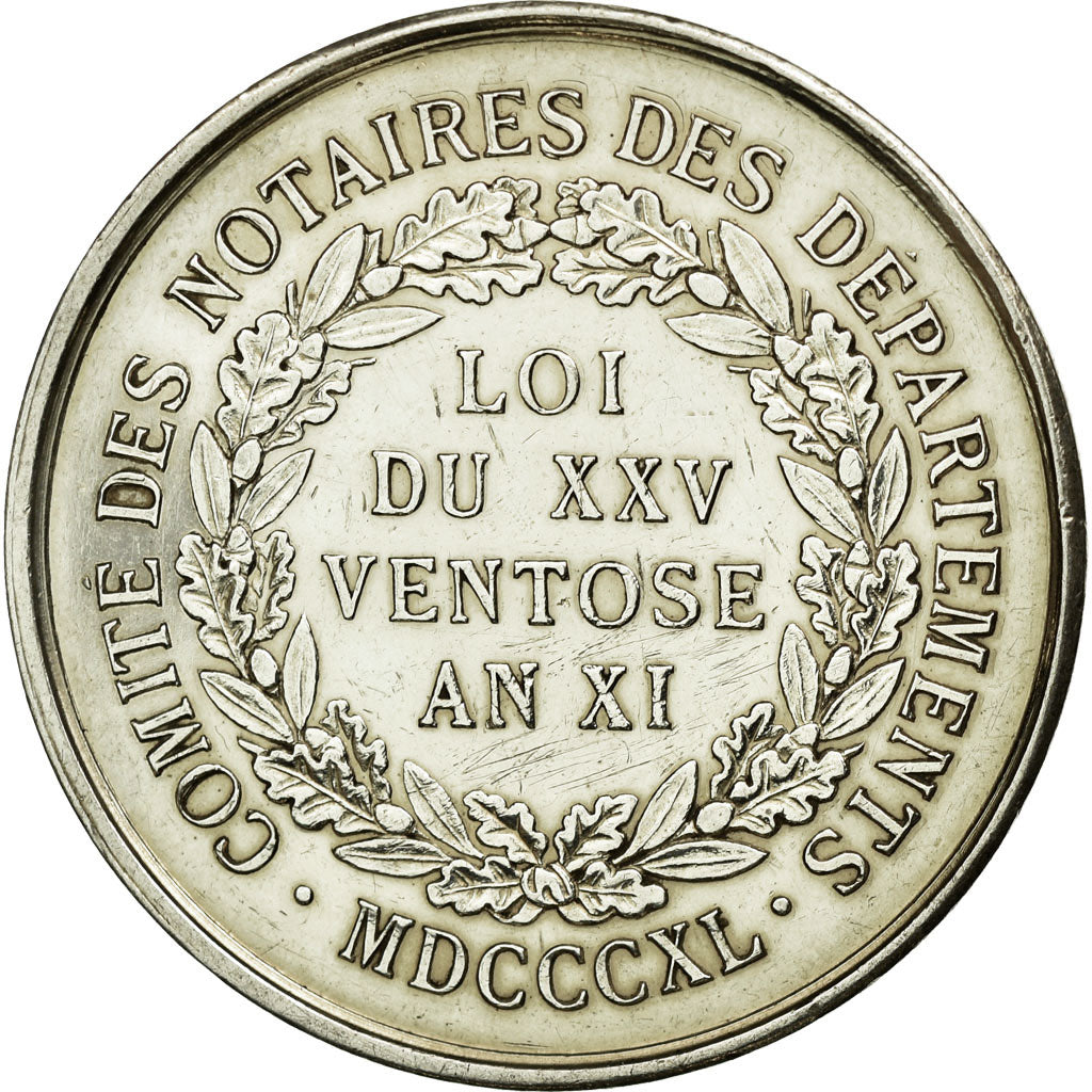 France, Token, Notary, 1840, AU(55-58), Silver, Lerouge:450