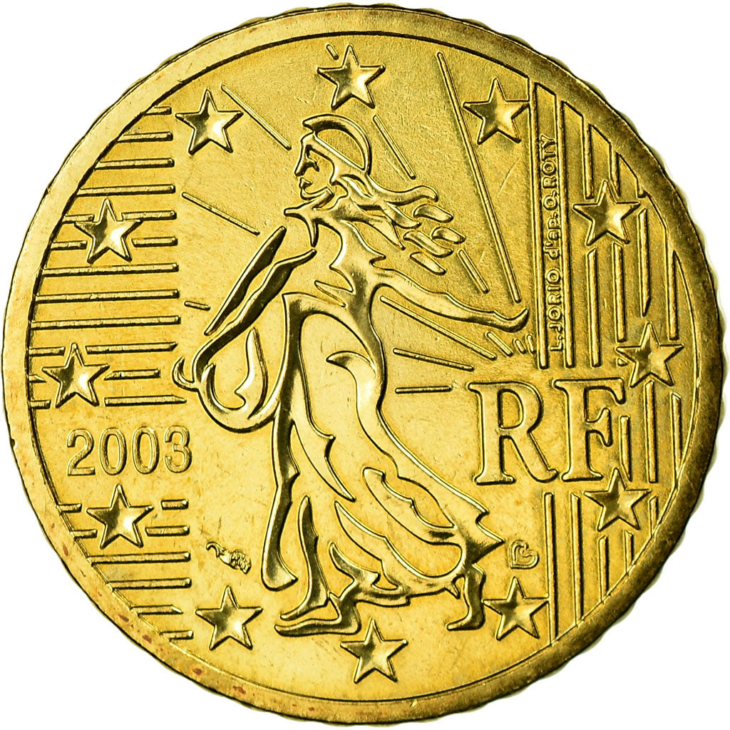 France, 50 Euro Cent, 2003, AU(55-58), Brass, Gadoury:6., KM:1287