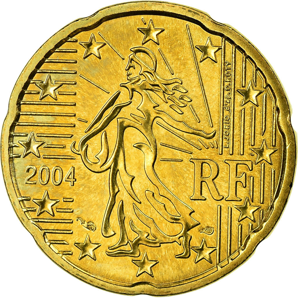France, 20 Euro Cent, 2004, AU(55-58), Brass, Gadoury:5., KM:1286