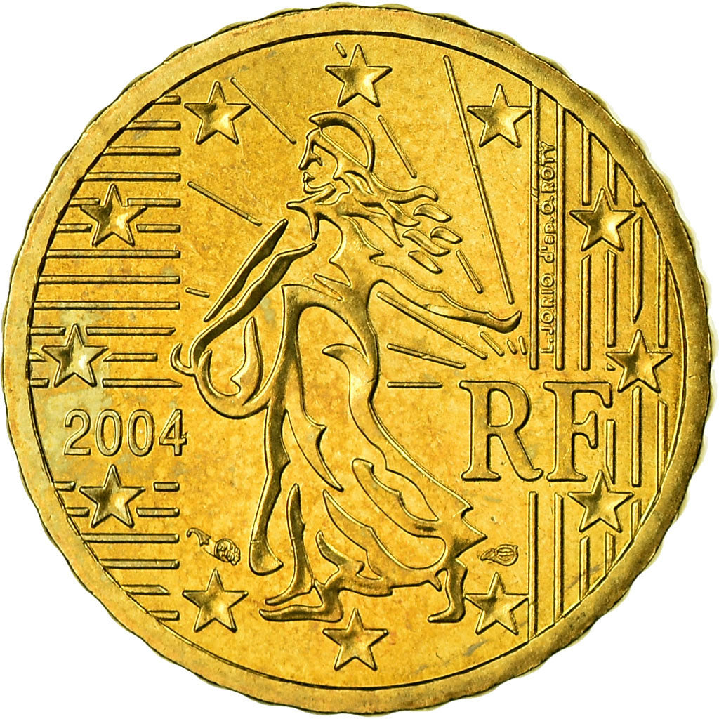 France, 10 Euro Cent, 2004, AU(55-58), Brass, Gadoury:4a, KM:1285