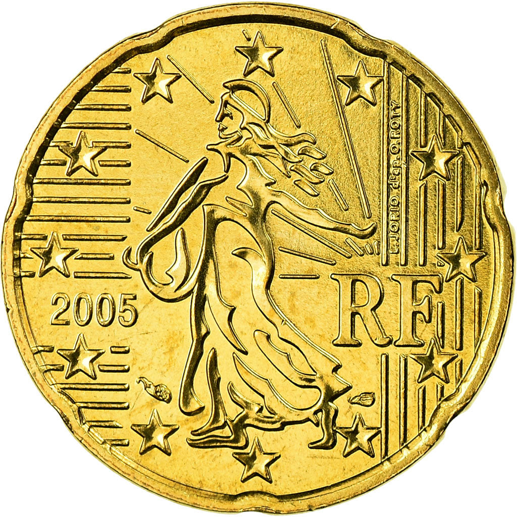 France, 20 Euro Cent, 2005, AU(55-58), Brass, Gadoury:5., KM:1286