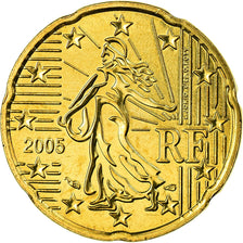 France, 20 Euro Cent, 2005, AU(55-58), Brass, Gadoury:5., KM:1286