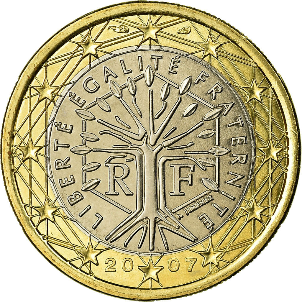 Francja, Euro, 2007, AU(55-58), Bimetaliczny, Gadoury:7a., KM:1413