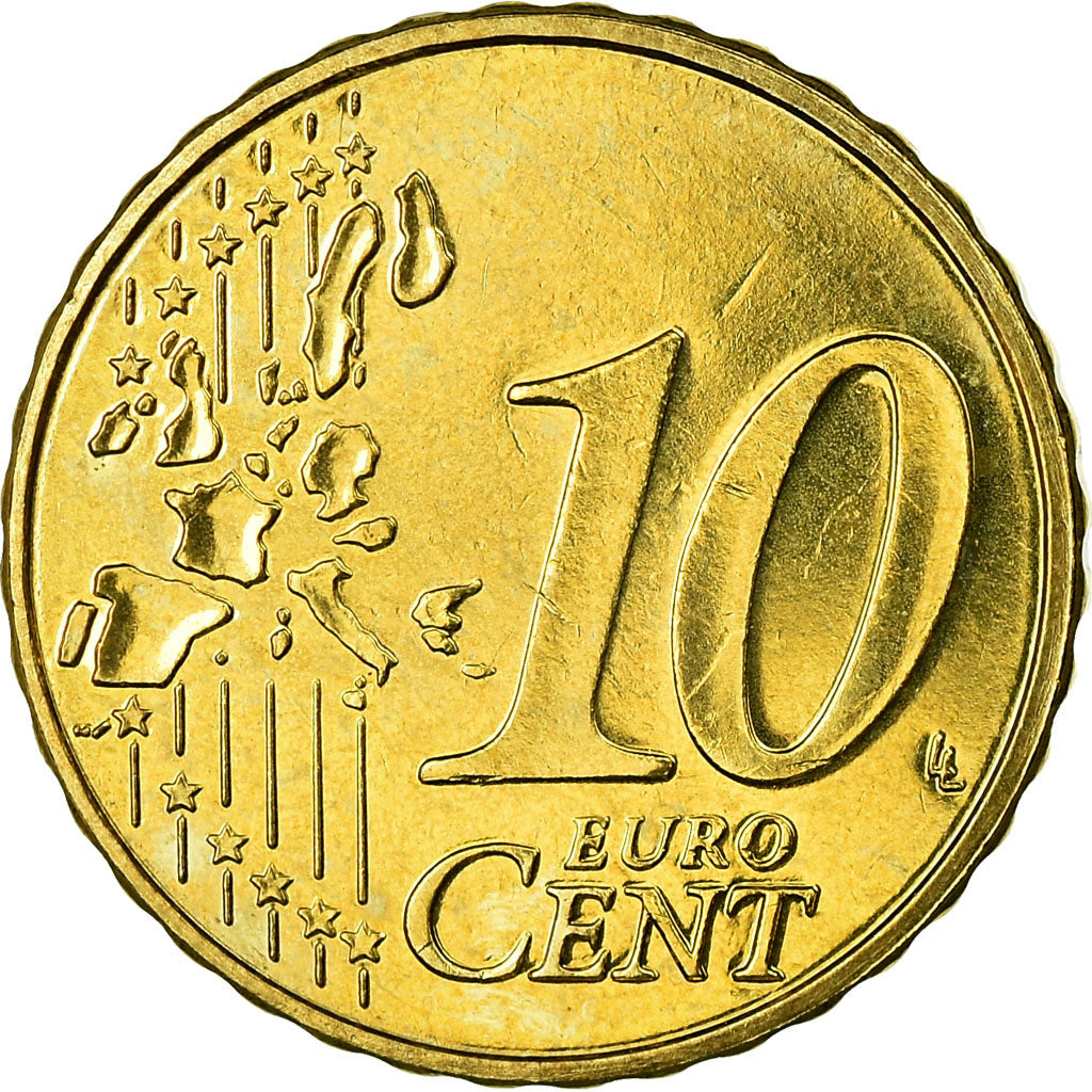 Belgium, 10 Euro Cent, 2003, EF(40-45), Brass, KM:227