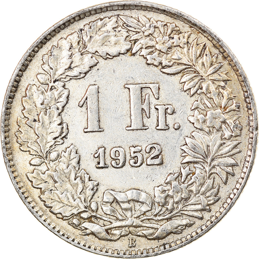 Coin, Switzerland, Franc, 1952, Bern, AU(50-53), Silver, KM:24