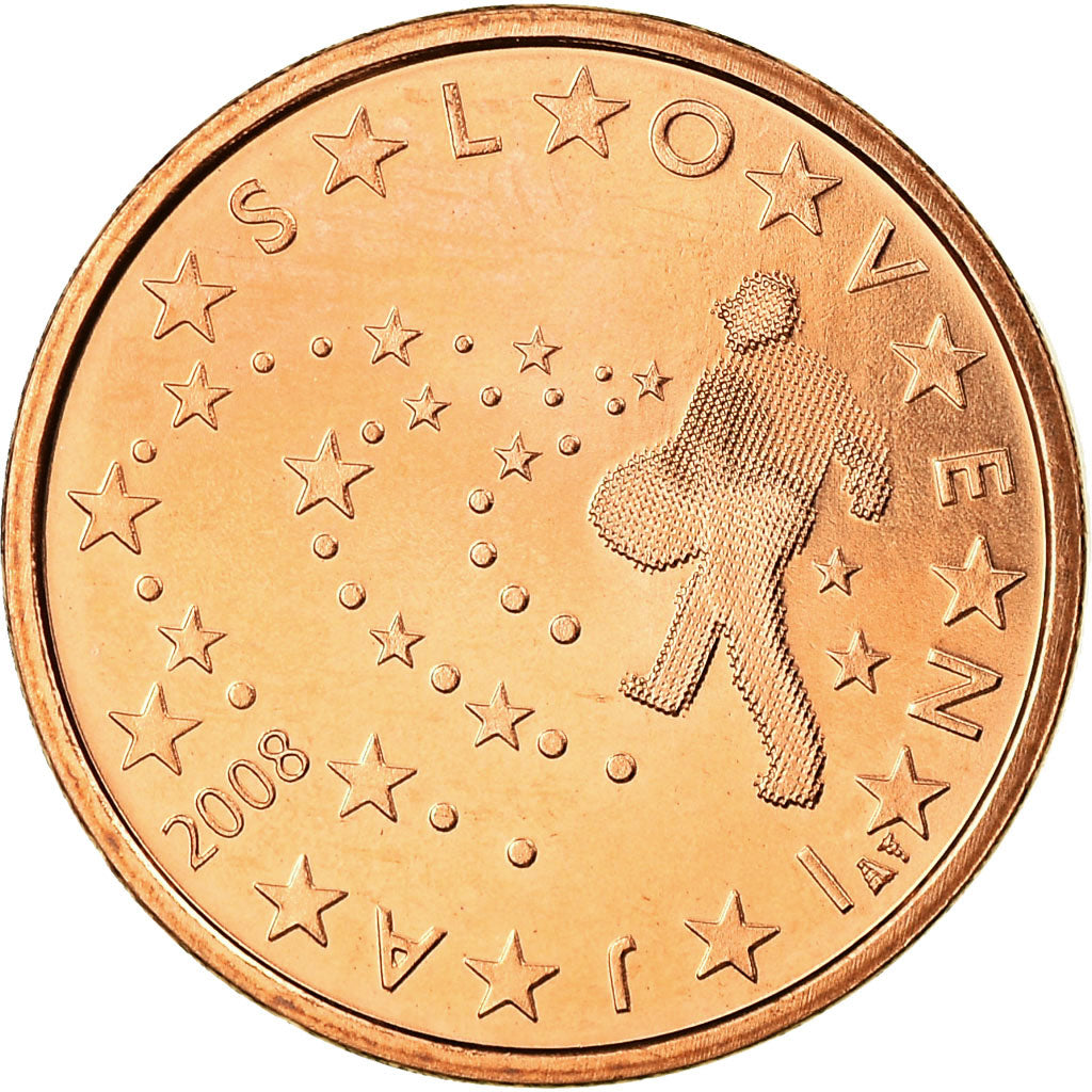 Slovenia, 5 Euro Cent, 2008, MS(63), Copper Plated Steel, KM:70