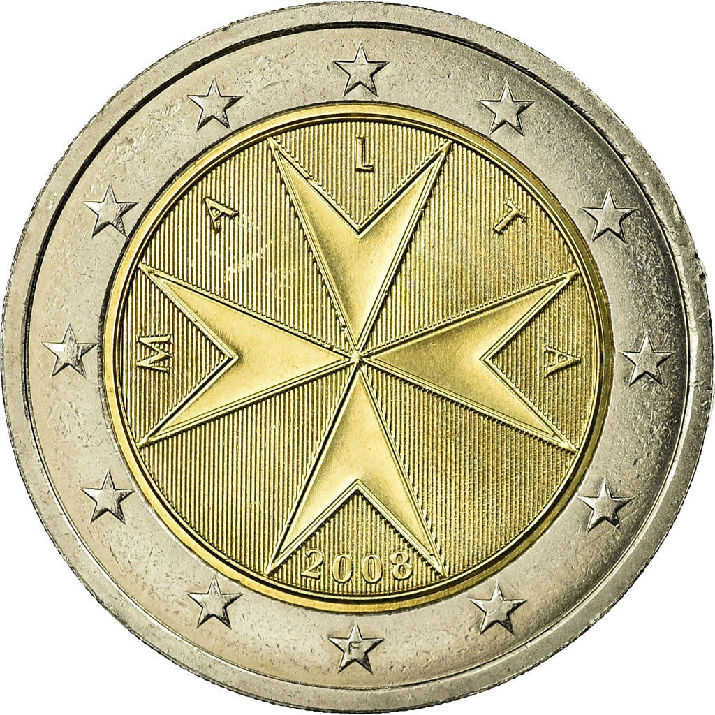 Malta, 2 Euro, 2008, AU(55-58), Bi-Metallic, KM:132