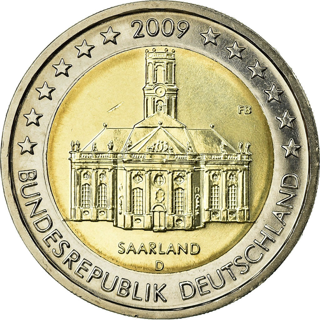 Federale Duitse Republiek, 2 Euro, Building in Saarland, 2009, PR, Bi-Metallic