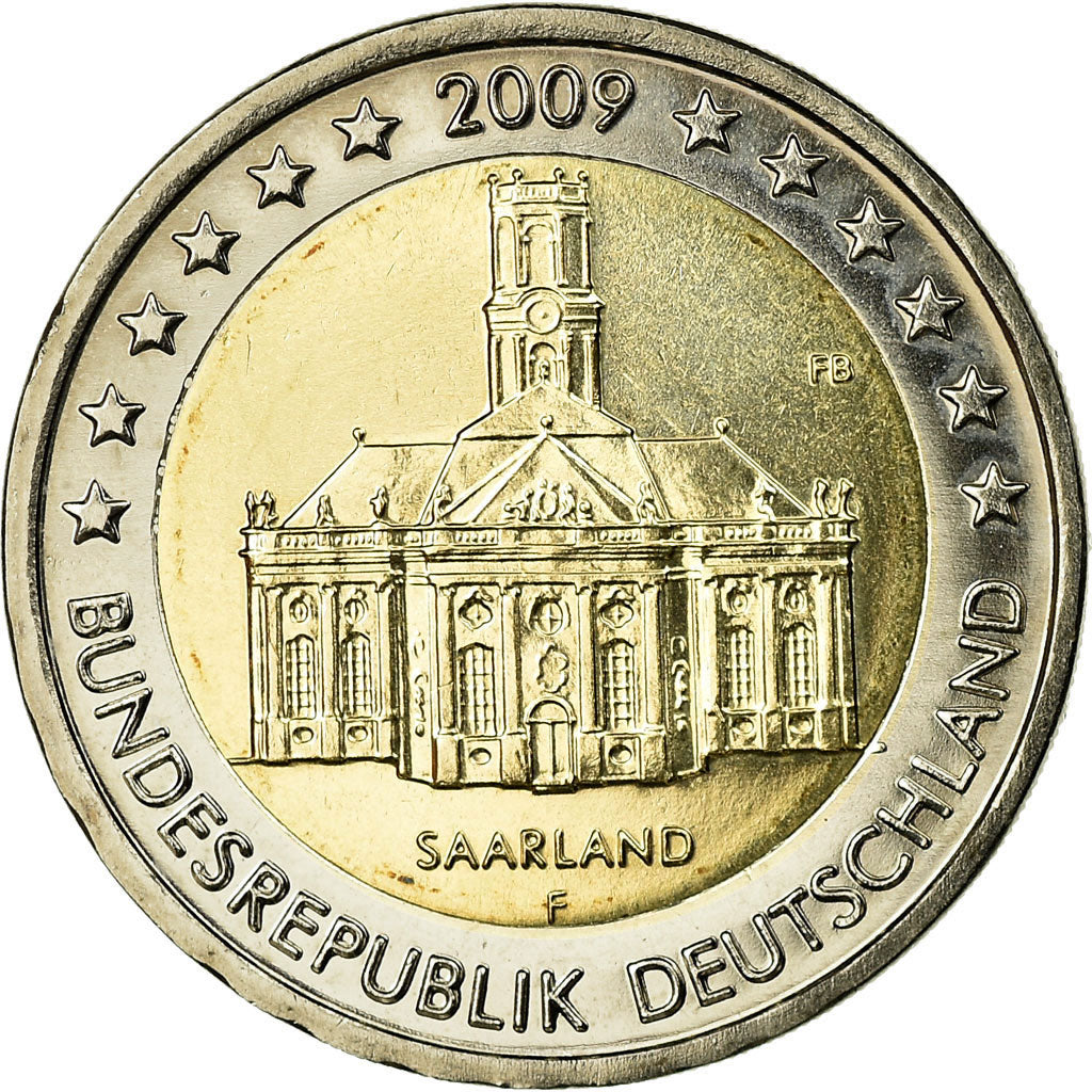 ALEMANIA - REPÚBLICA FEDERAL, 2 Euro, Building in Saarland, 2009, EBC