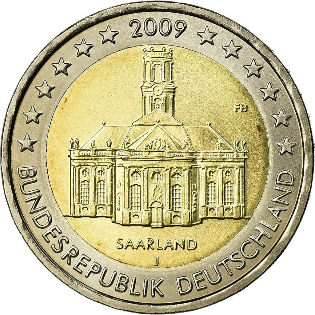 République fédérale allemande, 2 Euro, Building in Saarland, 2009, SUP
