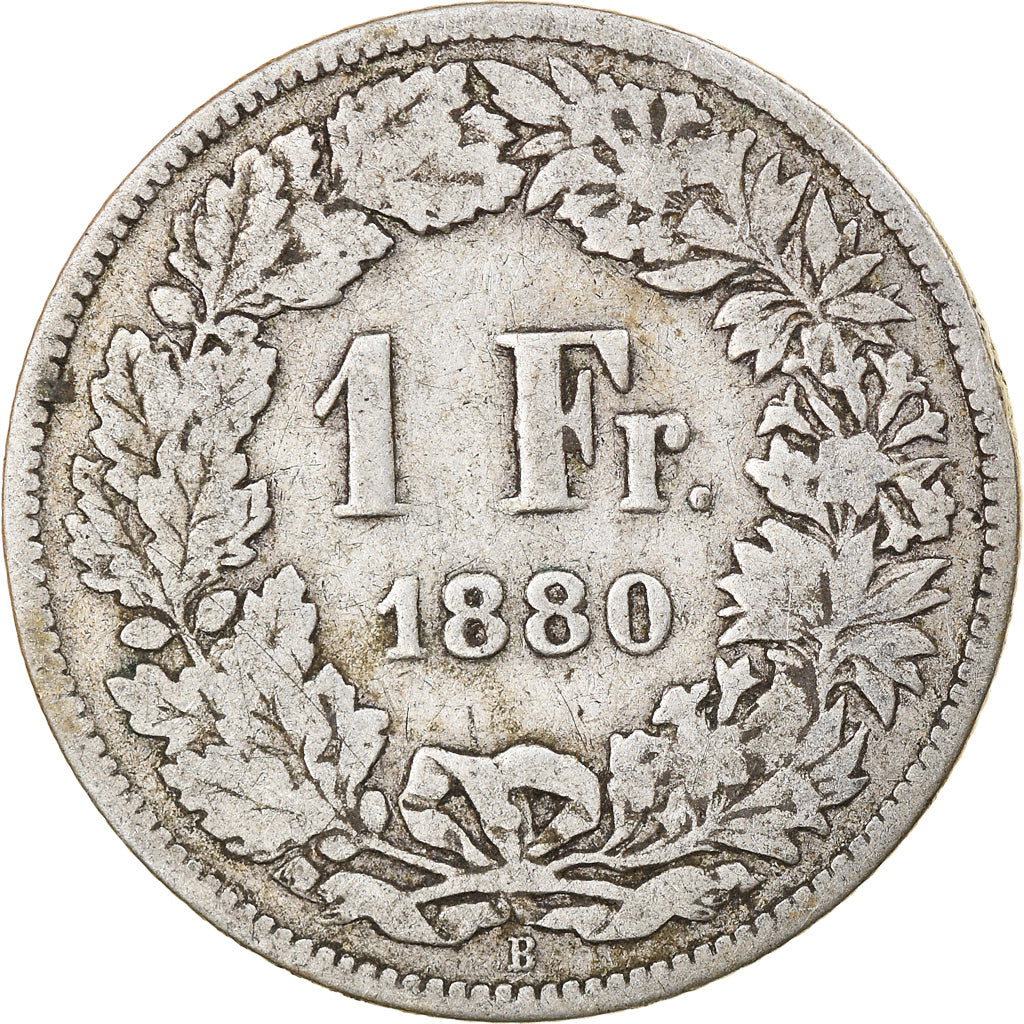 Coin, Switzerland, Franc, 1880, Bern, F(12-15), Silver, KM:24