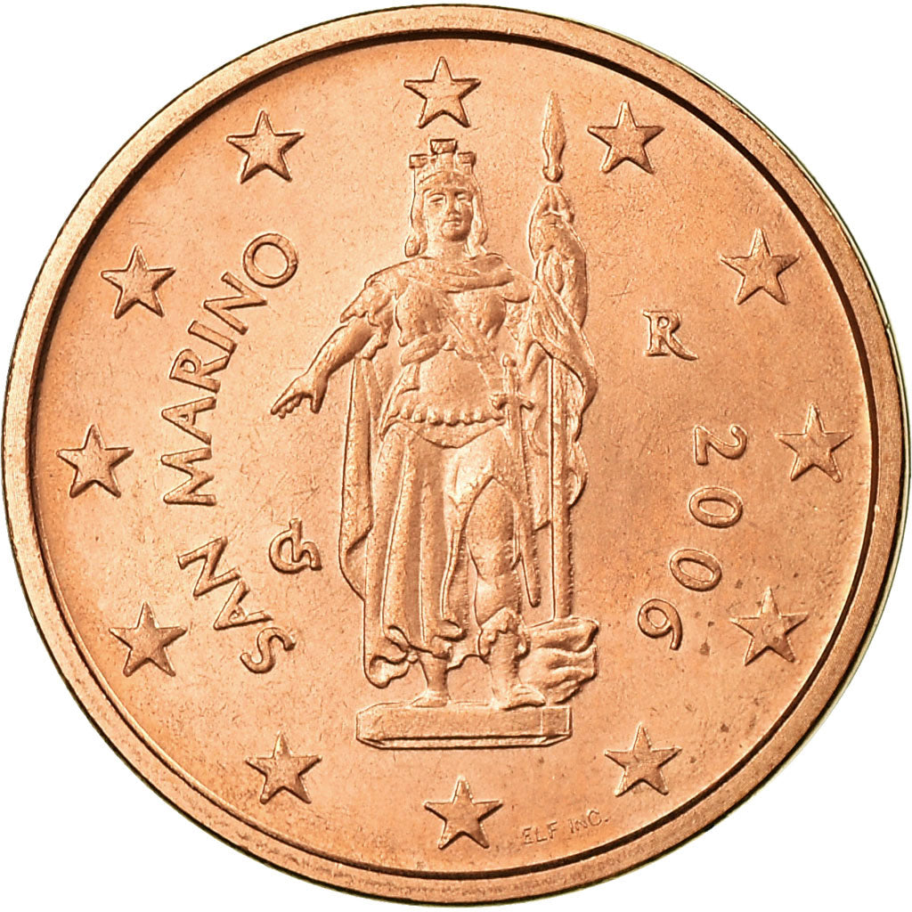 San Marino, 2 Euro Cent, 2006, AU(55-58), Copper Plated Steel, KM:441