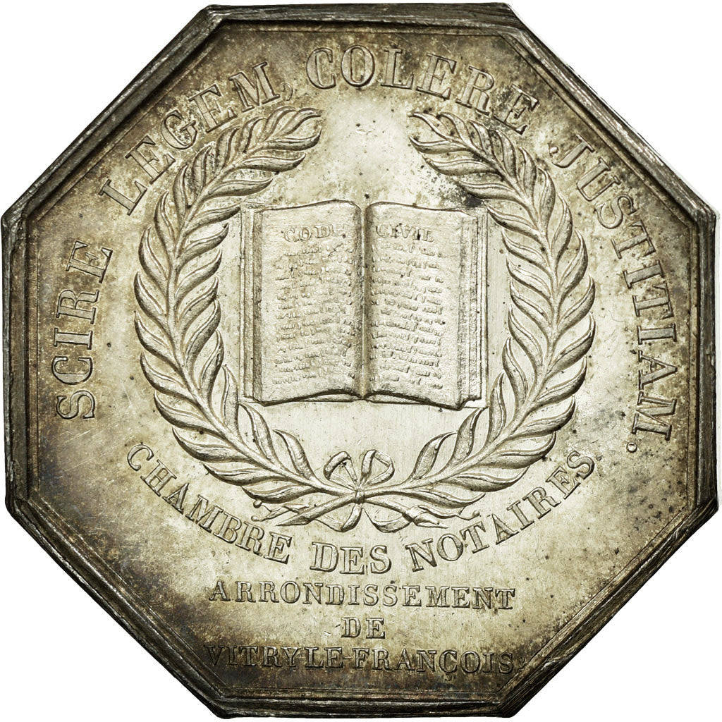 France, Token, Notary, MS(60-62), Silver, Lerouge:440a
