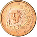 Francja, Euro Cent, 2010, Paris, AU(55-58), Miedź platerowana stalą