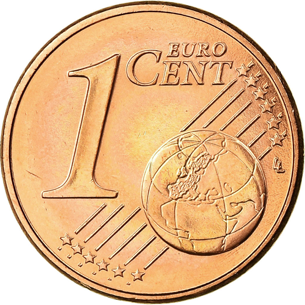 Francja, Euro Cent, 2010, Paris, AU(55-58), Miedź platerowana stalą