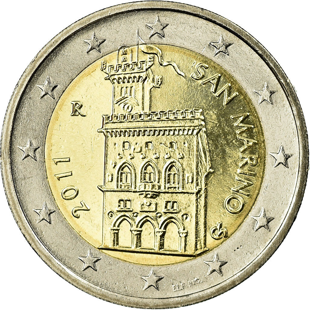 San Marino, 2 Euro, 2011, AU(55-58), Bi-Metallic, KM:486