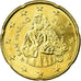 San Marino, 20 Euro Cent, 2008, SPL, Laiton, KM:483