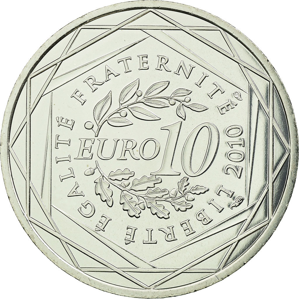 France, 10 Euro, Guadeloupe, 2010, MS(63), Silver, Gadoury:EU399, KM:1655