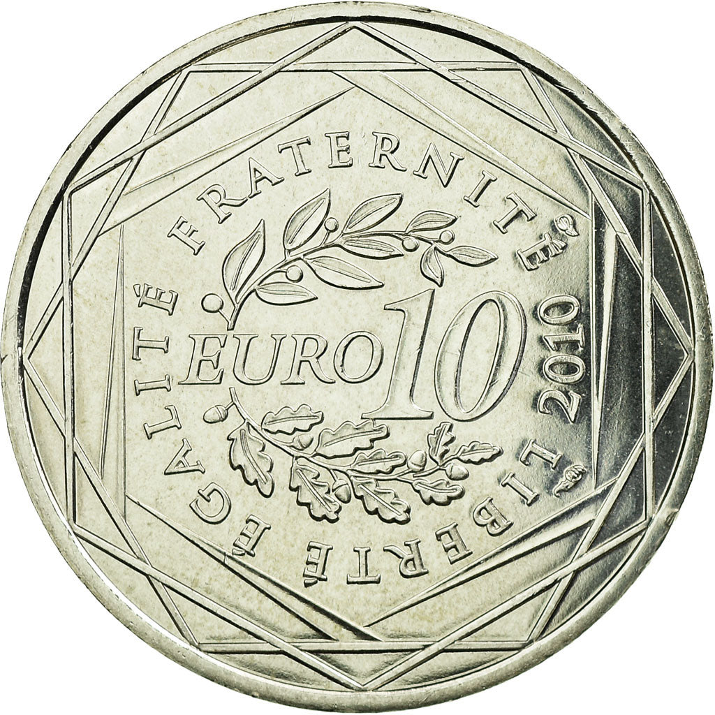 France, 10 Euro, Champagne-Ardenne, 2010, MS(65-70), Silver, Gadoury:EU399