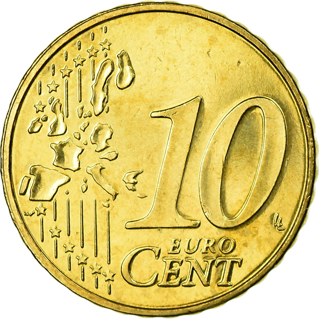 Belgium, 10 Euro Cent, 2002, AU(55-58), Brass, KM:227