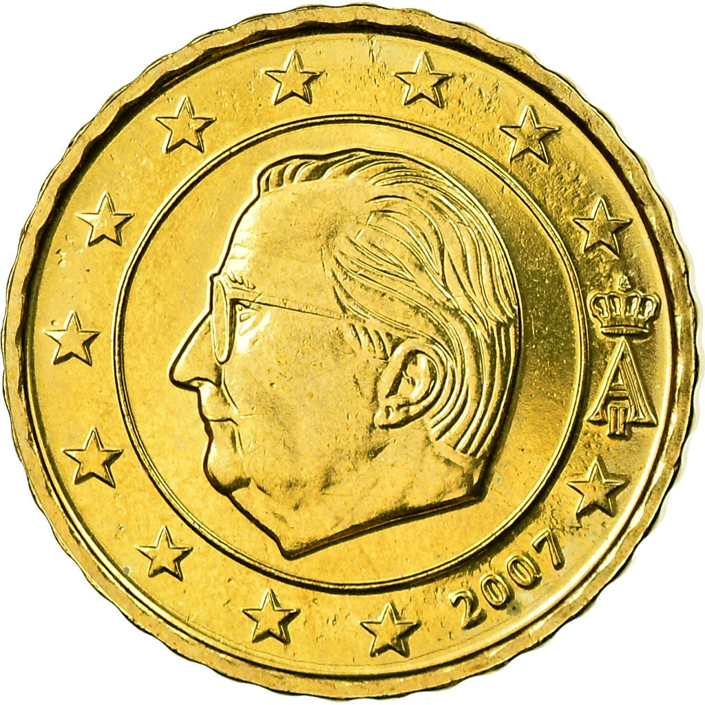 Belgium, 10 Euro Cent, 2007, AU(55-58), Brass, KM:242