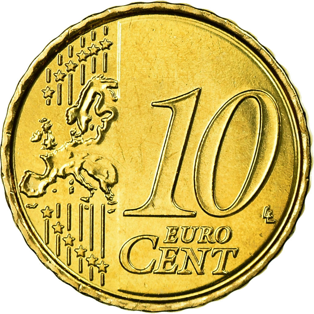 Belgium, 10 Euro Cent, 2007, AU(55-58), Brass, KM:242