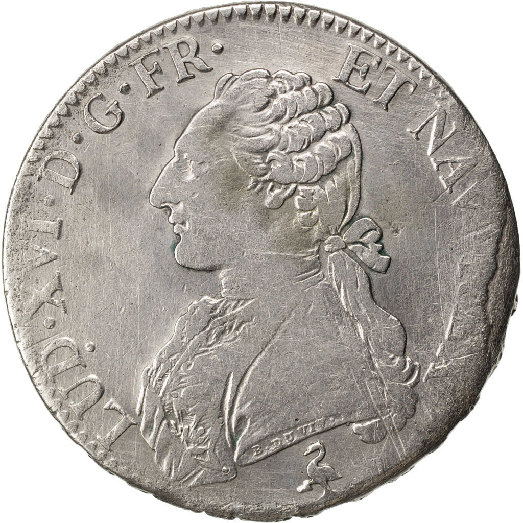 FRANCE, Écu aux branches d'olivier, ECU, 1783, Paris, KM #564.1, VF(30-35), ...