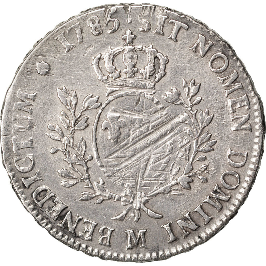 FRANCE, Écu aux branches d'olivier, ECU, 1785, Toulouse, KM #564.10, VF(30-35), 