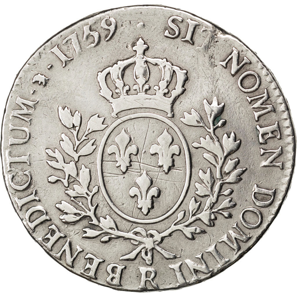 FRANCE, ECU, 1759, Orl, KM #523.18, VF(30-35), Silver, Gadoury #322, 322.00