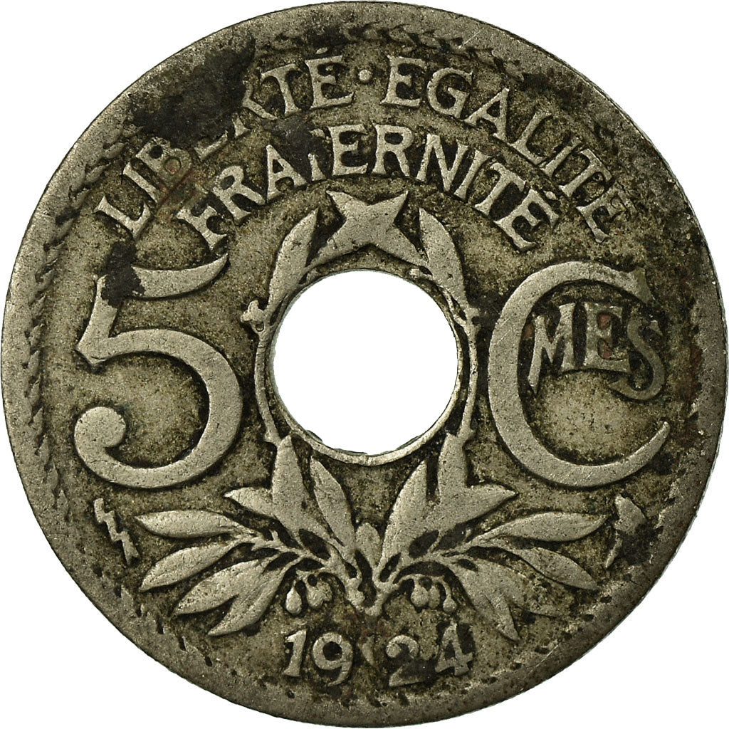 Coin, France, Lindauer, 5 Centimes, 1924, Poissy, VF(20-25), Copper-nickel