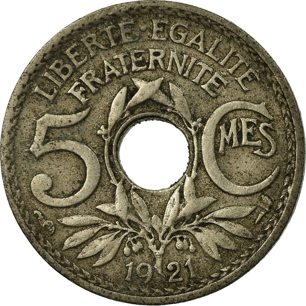 Coin, France, Lindauer, 5 Centimes, 1921, Paris, VF(20-25), Copper-nickel