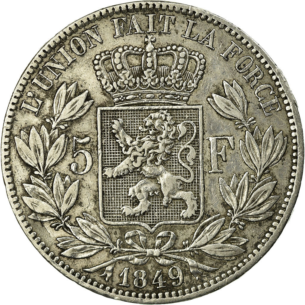 Coin, Belgium, Leopold I, 5 Francs, 5 Frank, 1849, EF(40-45), Silver, KM:17