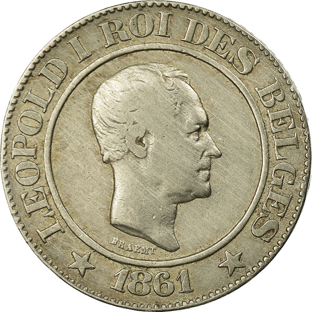 Moneta, Belgio, Leopold I, 20 Centimes, 1861, MB+, Rame-nichel, KM:20
