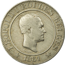 Moneta, Belgio, Leopold I, 20 Centimes, 1861, MB+, Rame-nichel, KM:20