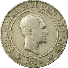 Moeda, Bélgica, Leopold I, 20 Centimes, 1861, VF(30-35), Cobre-níquel, KM:20