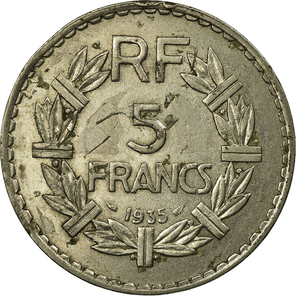 Coin, France, Lavrillier, 5 Francs, 1935, Paris, VF(20-25), Nickel, KM:888