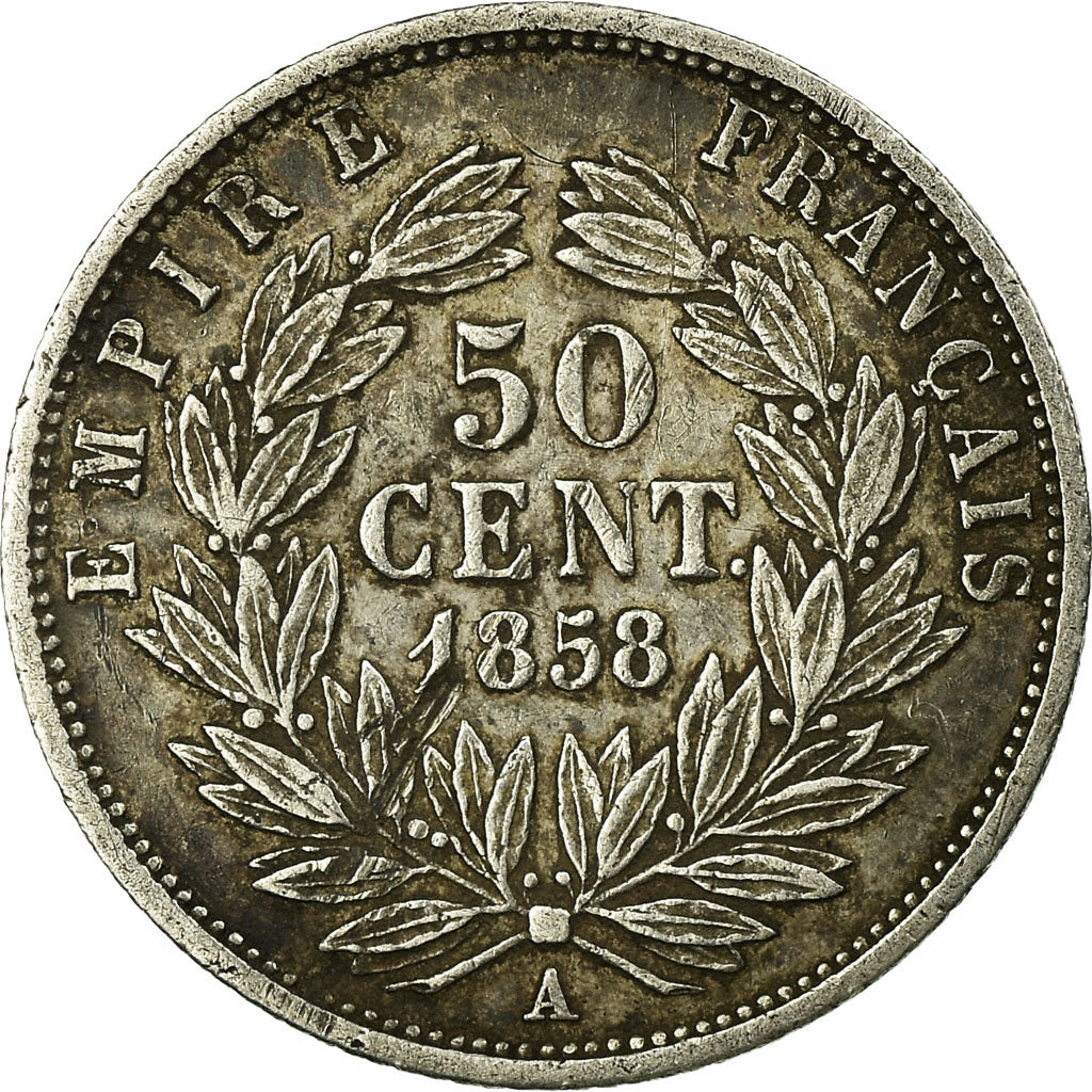 Munten, Frankrijk, Napoleon III, Napoléon III, 50 Centimes, 1858, Paris, ZF