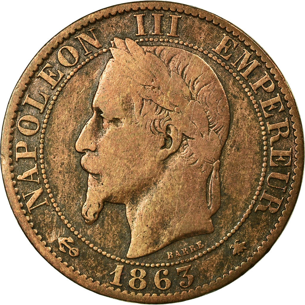 Coin, France, Napoleon III, Napoléon III, 5 Centimes, 1863, Paris, VF(20-25)