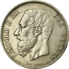Coin, Belgium, Leopold II, 5 Francs, 5 Frank, 1876, EF(40-45), Silver, KM:24