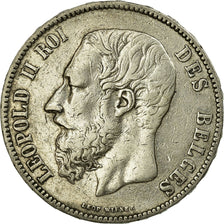 Coin, Belgium, Leopold II, 5 Francs, 5 Frank, 1876, EF(40-45), Silver, KM:24