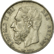 Coin, Belgium, Leopold II, 5 Francs, 5 Frank, 1876, EF(40-45), Silver, KM:24