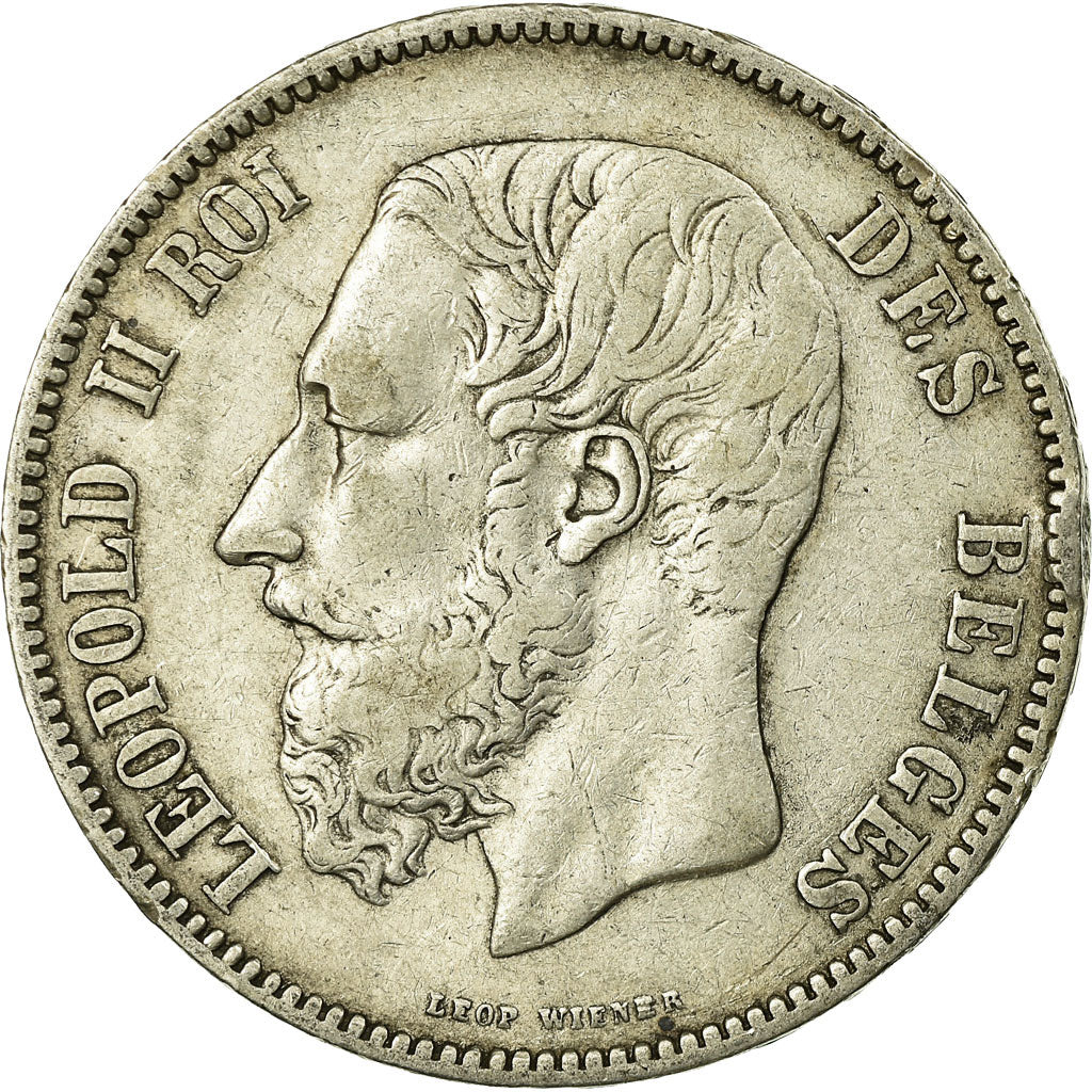 Coin, Belgium, Leopold II, 5 Francs, 5 Frank, 1876, EF(40-45), Silver, KM:24