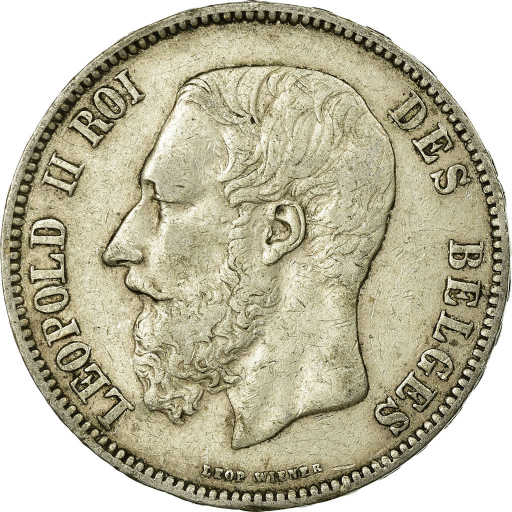 Coin, Belgium, Leopold II, 5 Francs, 5 Frank, 1876, EF(40-45), Silver, KM:24