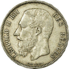 Coin, Belgium, Leopold II, 5 Francs, 5 Frank, 1876, EF(40-45), Silver, KM:24