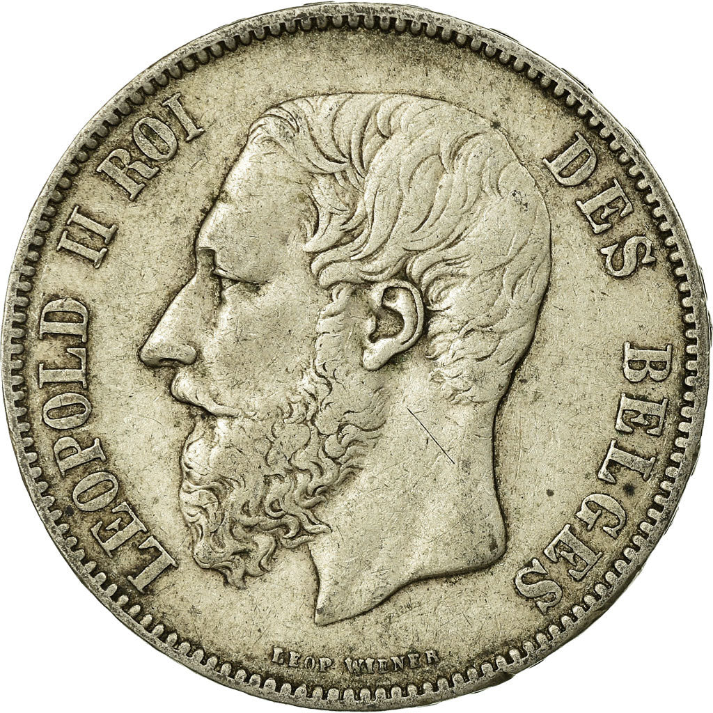 Coin, Belgium, Leopold II, 5 Francs, 5 Frank, 1876, EF(40-45), Silver, KM:24