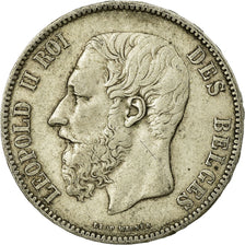 Coin, Belgium, Leopold II, 5 Francs, 5 Frank, 1876, EF(40-45), Silver, KM:24