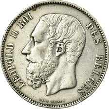 Coin, Belgium, Leopold II, 5 Francs, 5 Frank, 1876, VF(30-35), Silver, KM:24